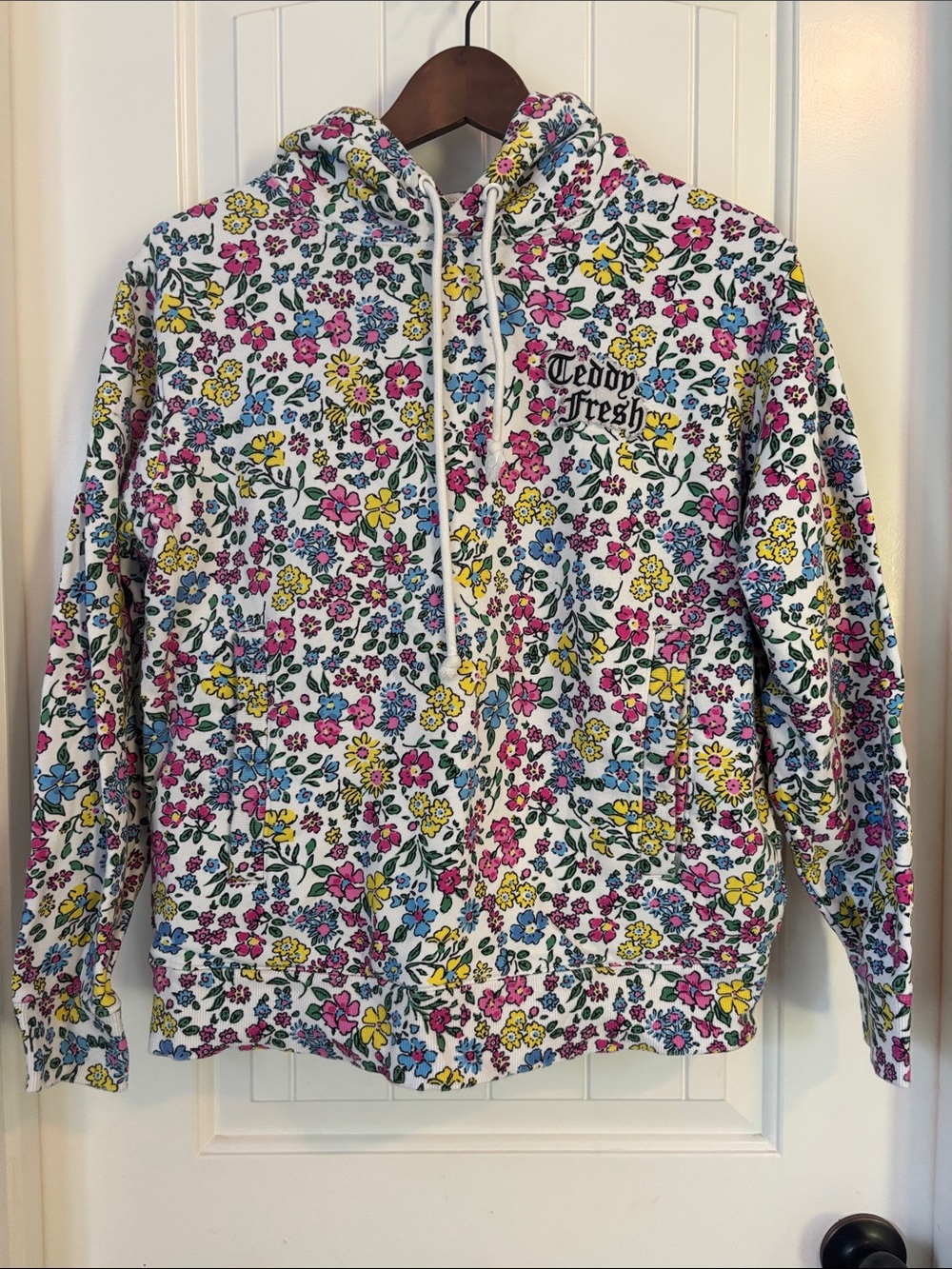 Teddy fresh floral print hoodie sz XS